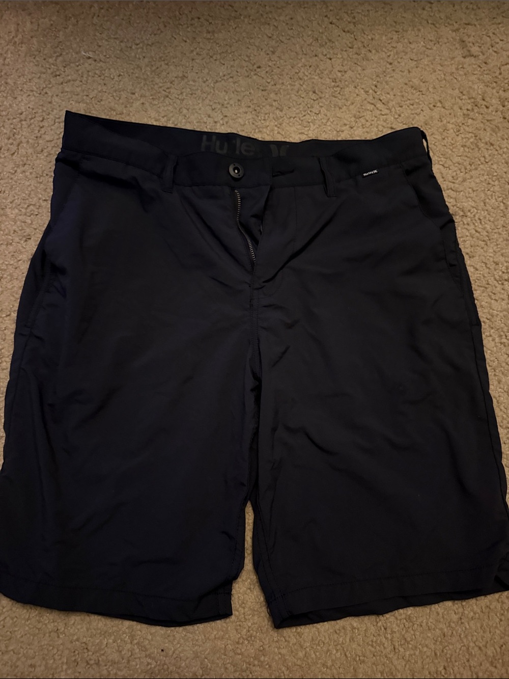 Hurley Men's Dark Blue Flat Front Shorts